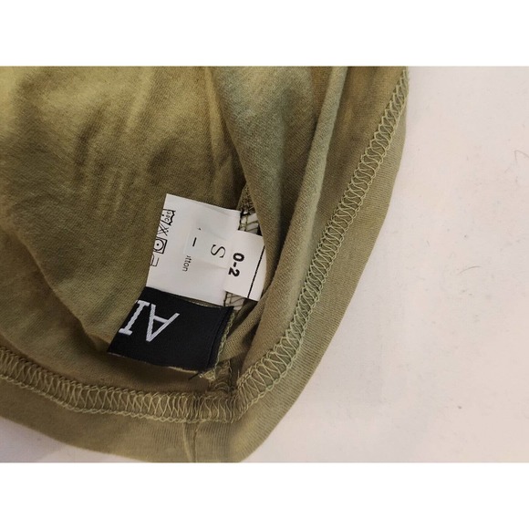 New Without Tag - Evia Olive Green Asymmetrical Top Women Size S - Picture 5 of 5